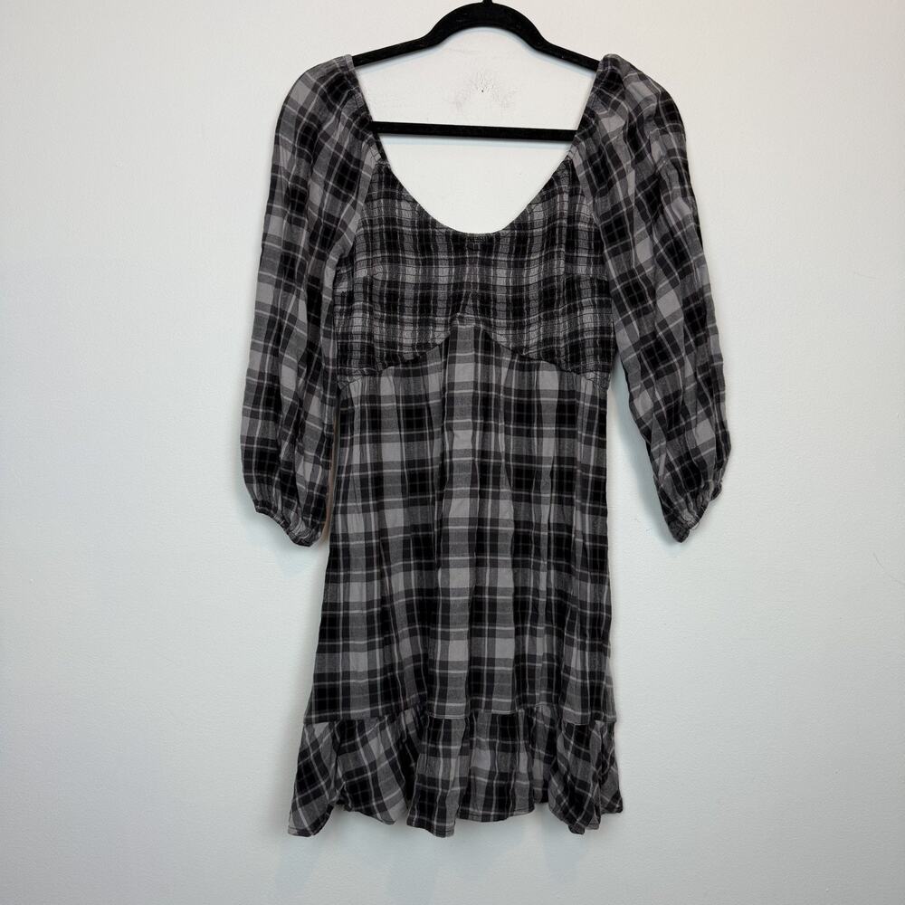 Hollister plaid babydoll dress size MD grunge y2k indie sleeze